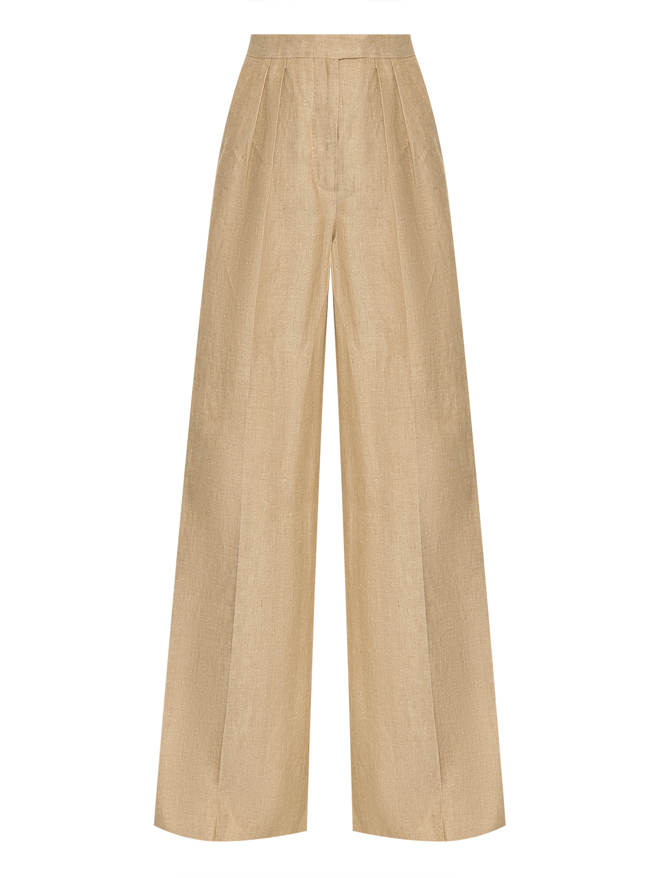 Max Mara Брюки из льна широкого фасона