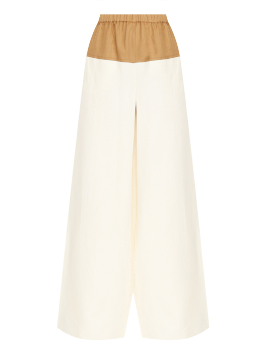 Max Mara Широкие брюки из льна и шелка
