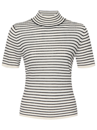 Max Mara Водолазка из шелка и шерсти с короткими рукавами