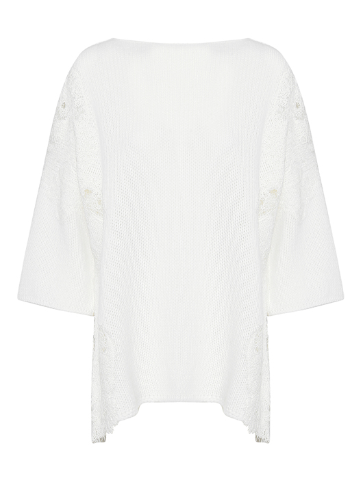 Ermanno Scervino Джемпер кашемировый декорированный кружевом