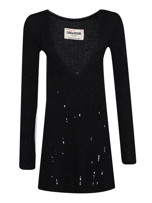 Zadig&Voltaire Удлиненный джемпер с пайетками