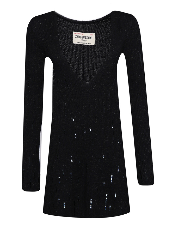 Zadig&Voltaire Удлиненный джемпер с пайетками