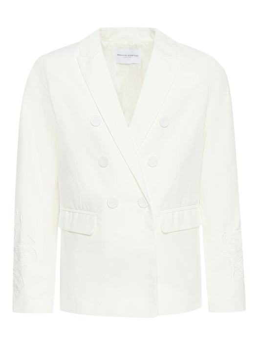Ermanno Scervino Junior Жакет из хлопка с кружевом