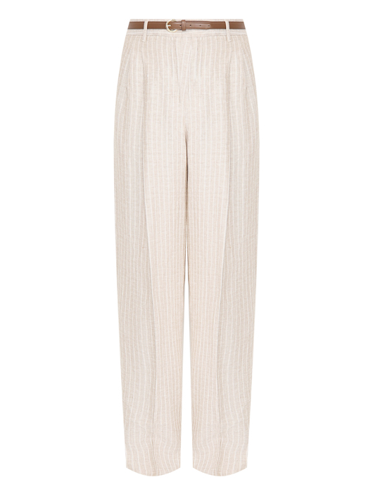 Max Mara Брюки из льна в полоску