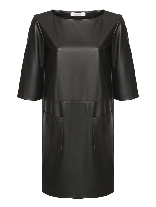 Max Mara Платье прямого кроя из ткани под кожу