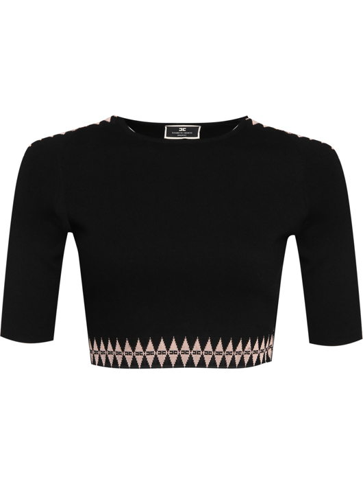 Elisabetta Franchi Трикотажный топ с монограммой