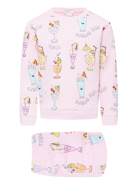 Stella McCartney kids Свитшот и шорты из хлопка с узором