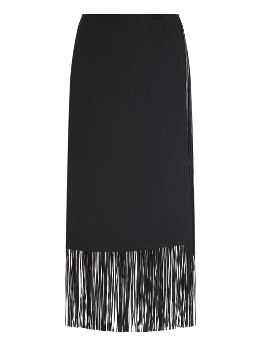 Sportmax Юбка из смешанного хлопка с бахромой