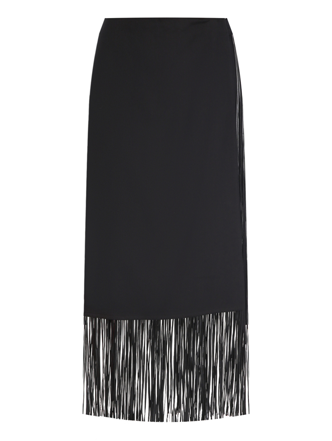 Sportmax Юбка из смешанного хлопка с бахромой