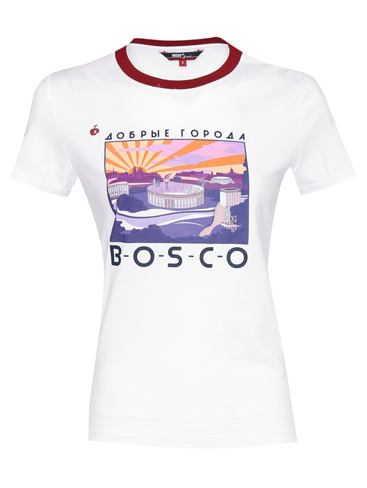 BOSCOBOSCO Футболка из хлопка с принтом