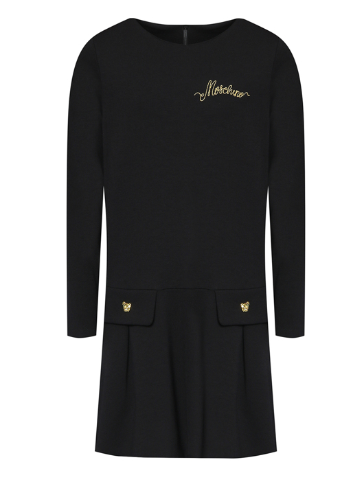 Moschino Однотонное платье с декоративными пуговицами