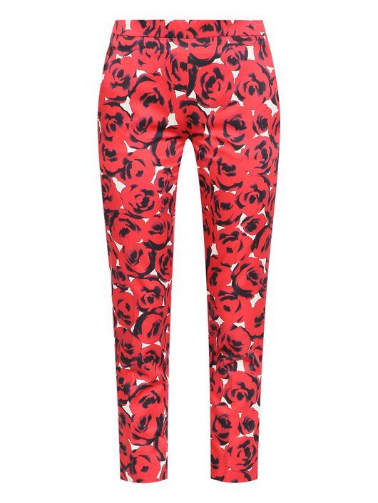 Moschino Брюки из шелка и хлопка с цветочным узором