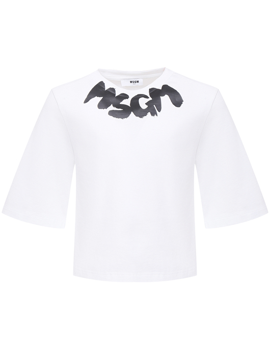 MSGM Укороченная футболка с принтом