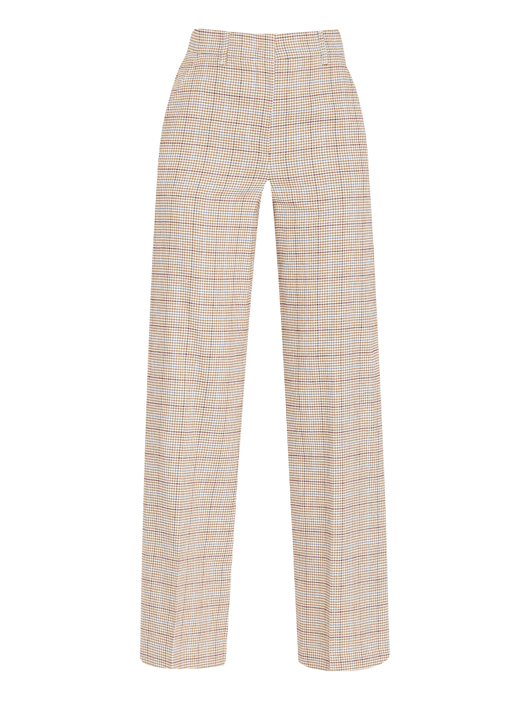 Weekend Max Mara Брюки из льна и хлопка в гусиную лапку
