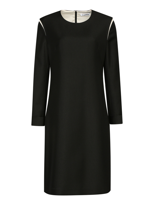 Jil Sander Платье из смешанной шерсти прямого кроя
