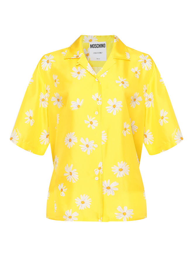 Moschino Блуза из шелка с короткими рукавами