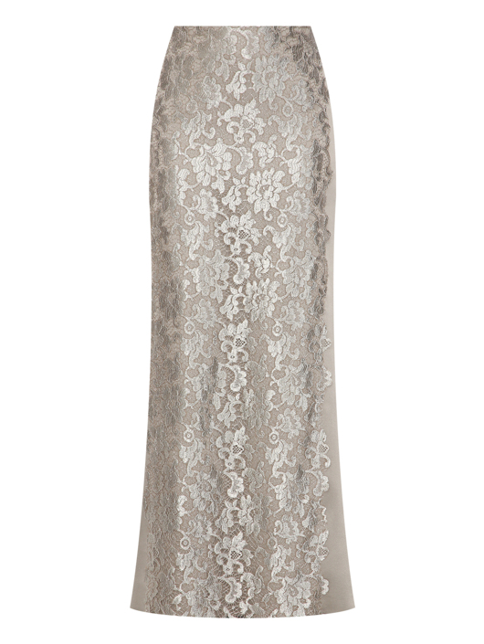 Alberta Ferretti Юбка из шелка с кружевом