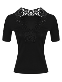 Ermanno Scervino Футболка из хлопка с кружевной отделкой