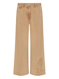 Ermanno Scervino Junior Широкие джинсы с вышивкой