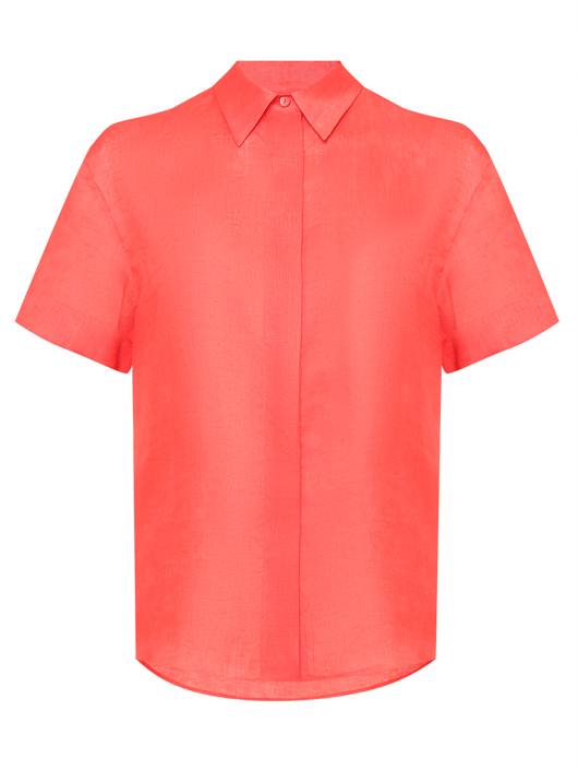 LARDINI Рубашка изо льна с коротким рукавом