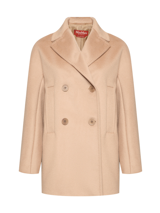 Max Mara Двубортное полупальто из шерсти