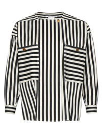 Max Mara Блуза из хлопка и шелка в полоску