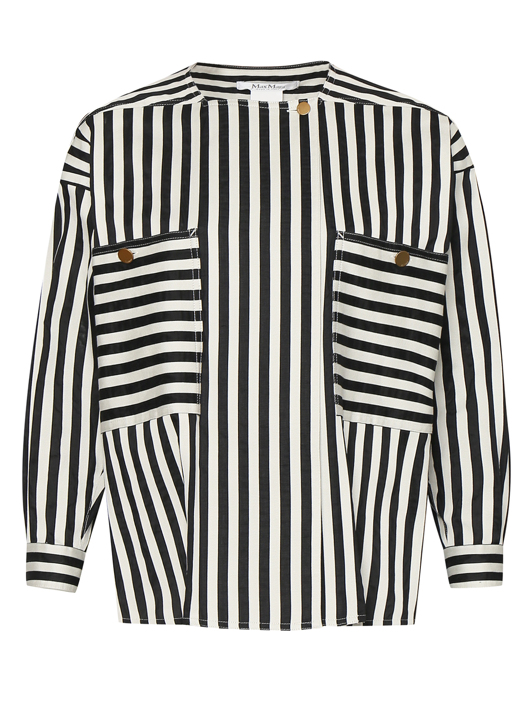 Max Mara Блуза из хлопка и шелка в полоску