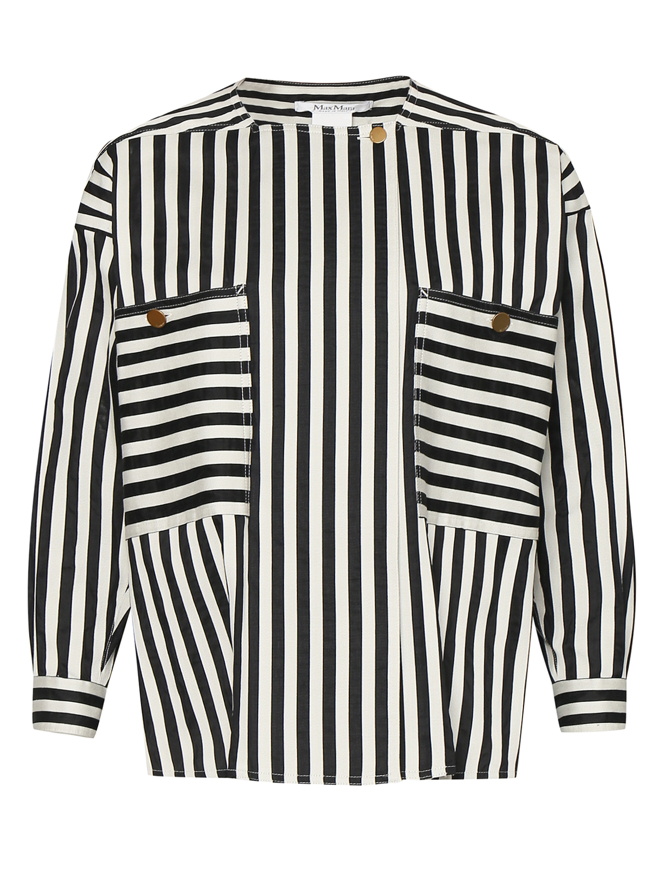 Max Mara Блуза из хлопка и шелка в полоску