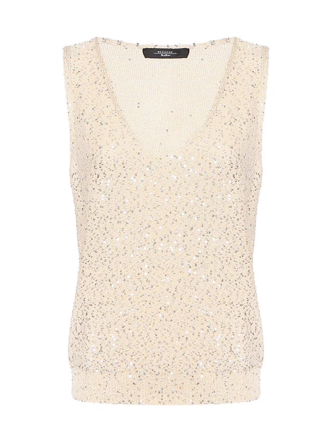 Weekend Max Mara Трикотажный топ с пайетками