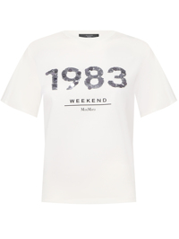Weekend Max Mara Футболка с круглым вырезом декорированная пайетками