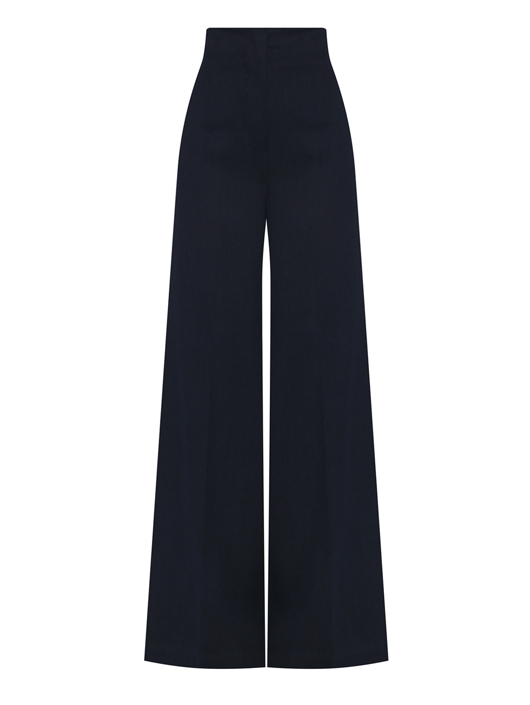 Max Mara Широкие брюки из льна и хлопка