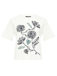 Weekend Max Mara Футболка из хлопка с вышивкой