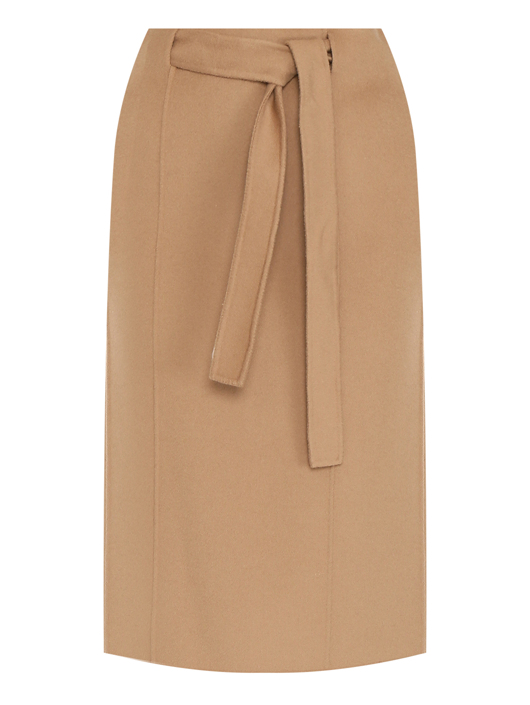 Max Mara Юбка-миди из шерсти однотонная