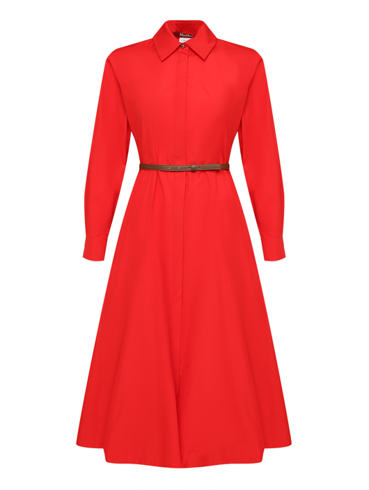 Max Mara Платье из хлопка с поясом