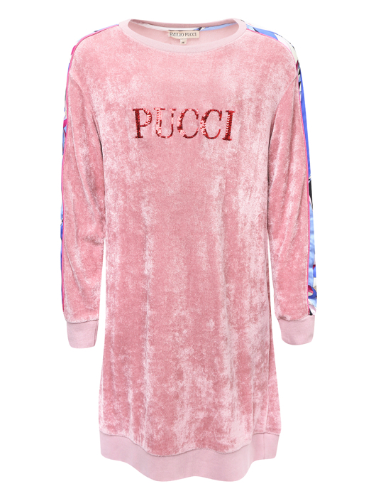 Emilio Pucci Платье велюровое с шелковыми вставками