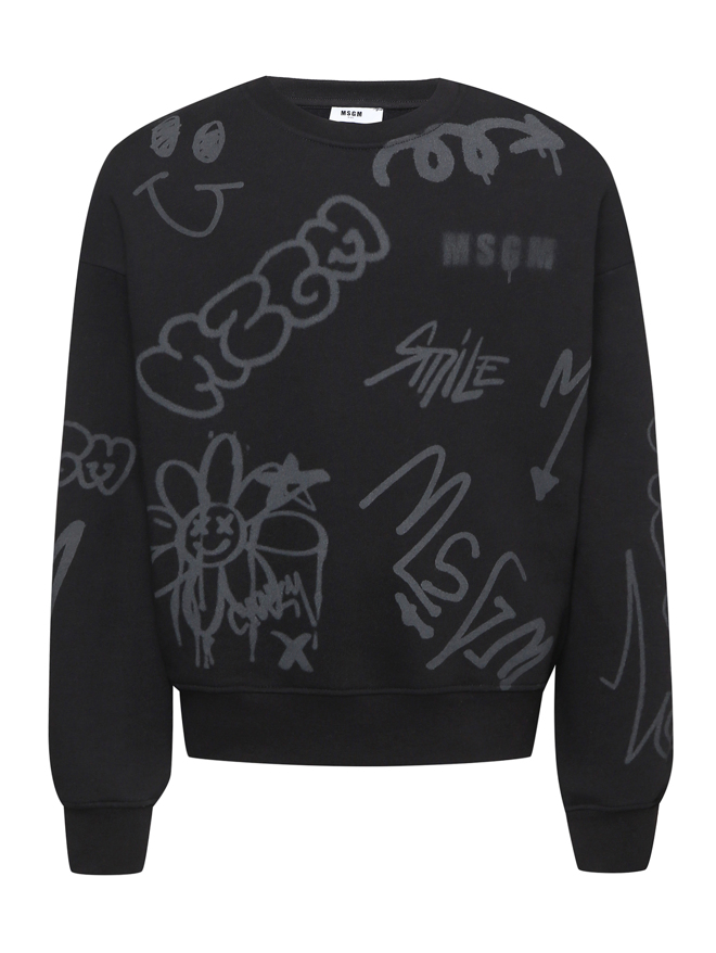 MSGM Свитшот из хлопка с принтом