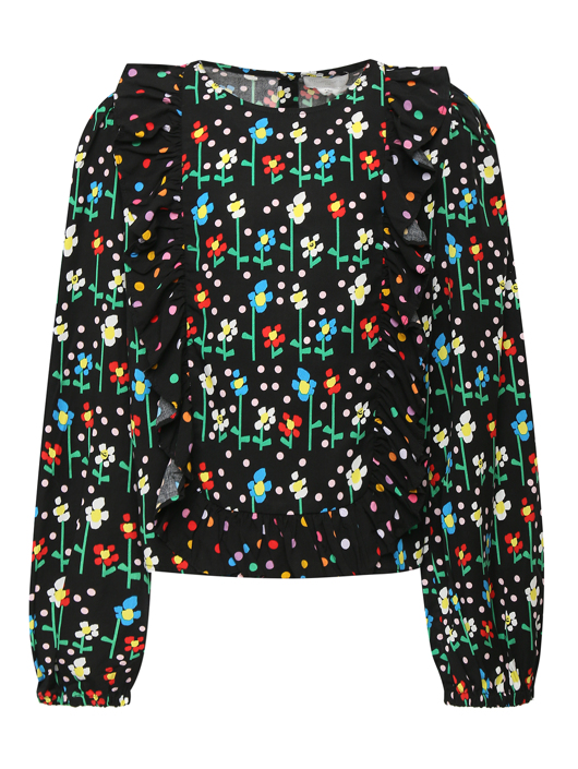 Stella McCartney kids Блуза с цветочным узором и оборками