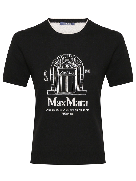 Max Mara Джемпер с короткими рукавами и логотипом