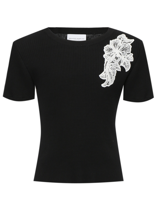 Ermanno Scervino Junior Футболка из хлопка с кружевом