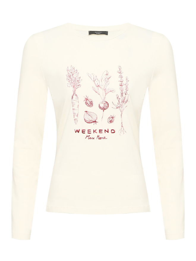 Weekend Max Mara Лонгслив из хлопка с вышивкой