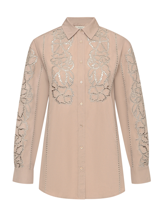 Weekend Max Mara Блуза из хлопка с вышивкой