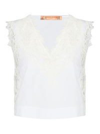 Ermanno Scervino Укороченный топ из хлопка с вышивкой