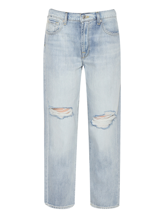 7 For All Mankind Джинсы из светлого денима с потертостями