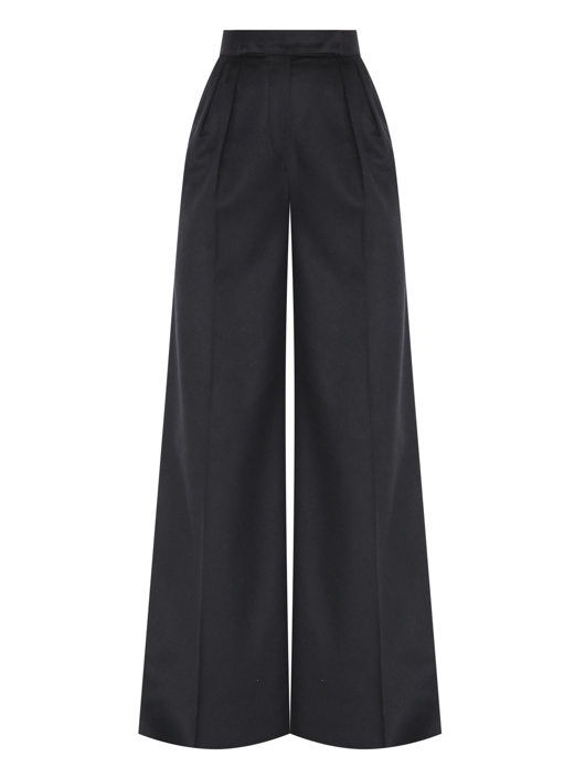 Max Mara Брюки однотонные из шерсти с защипами