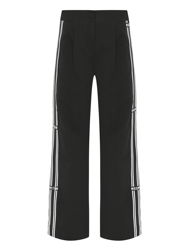 MSGM Брюки прямого кроя с логотипами