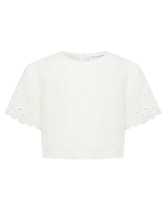 Ermanno Scervino Junior Блузка из вискозы с вышивкой
