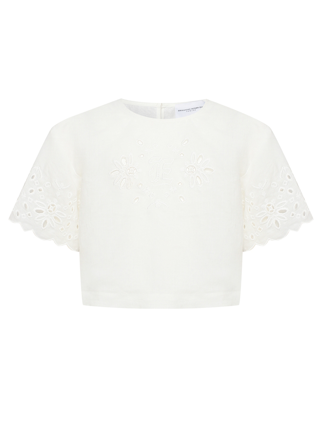 Ermanno Scervino Junior Блузка из вискозы с вышивкой