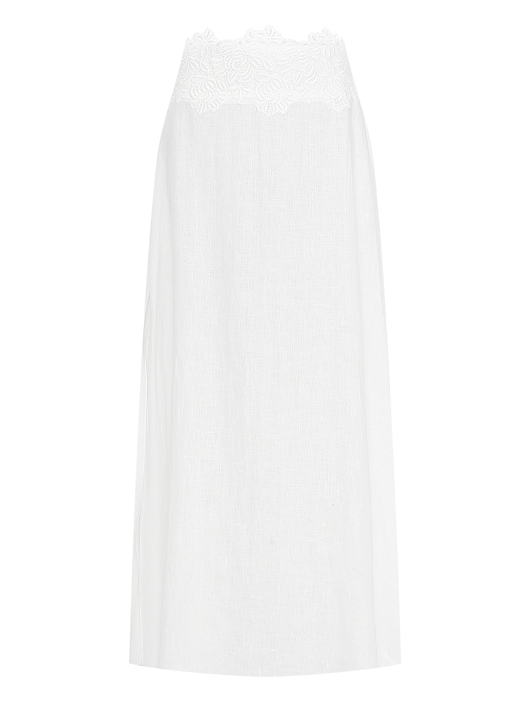 Ermanno Scervino Юбка-макси из льна с кружевом