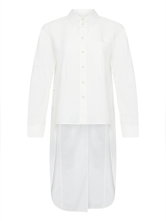 Helmut Lang Хлопковая рубашка с удлиненной спинкой