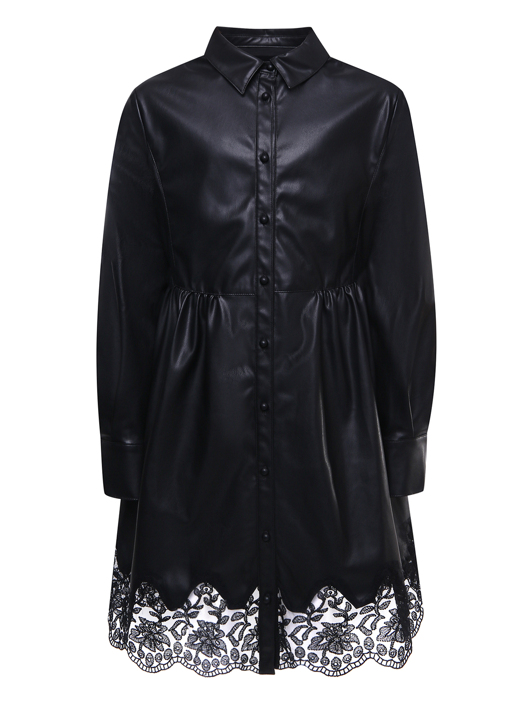 Ermanno Scervino Junior Платье на кнопках с кружевом